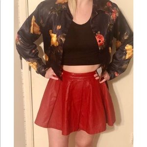 Leather skater skirt